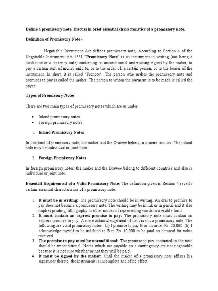 What is Required for a Promissory Note to Be Valid?